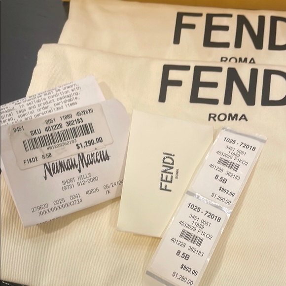 Fendi Women's Glitter Pointed-Toe Heels - Rose Gold - Picture 6 of 6